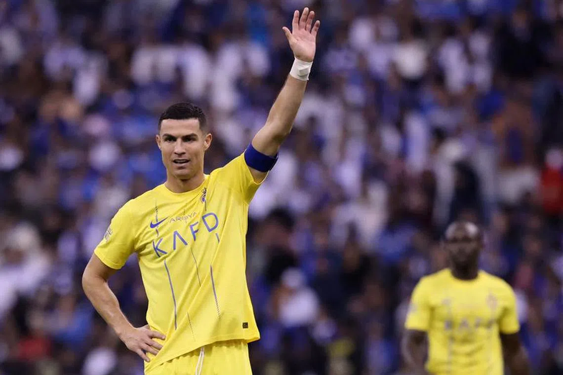 Soccer Football - Saudi Pro League - Al Hilal v Al Nassr - King Fahd International Stadium, Riyadh, Saudi Arabia - December 1, 2023 Al Nassr's Cristiano Ronaldo reacts REUTERS/Ahmed Yosri/File Photo
