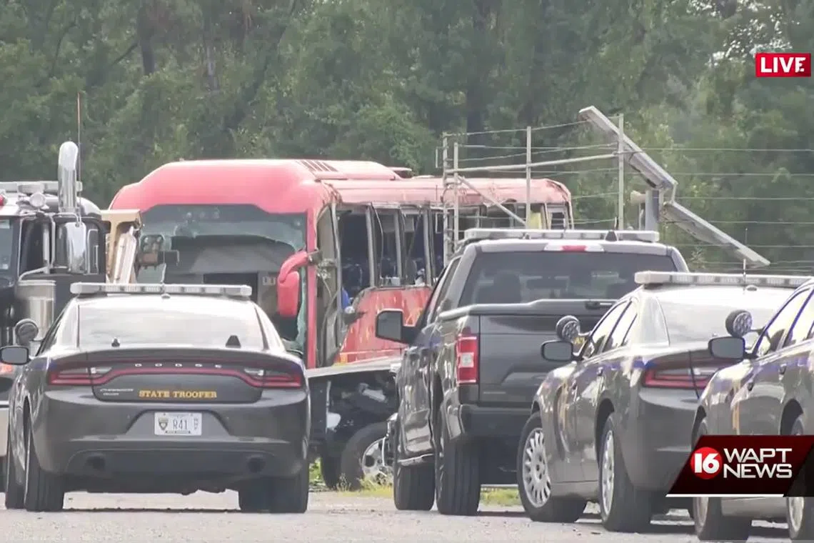 A 2018 Volvo commercial passenger bus left the highway and overturned, killing seven people, including a six-year-old and 16-year-old.