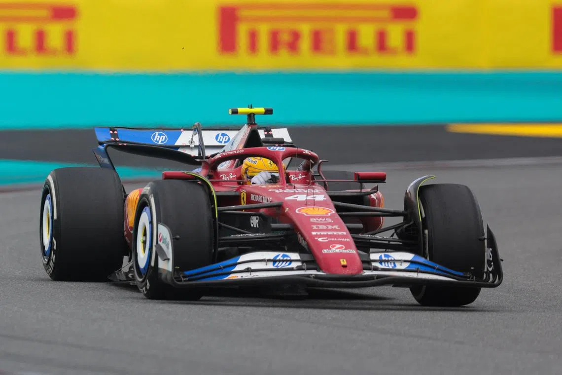 Ferrari driver Lewis Hamilton during the Miami Grand Prix.