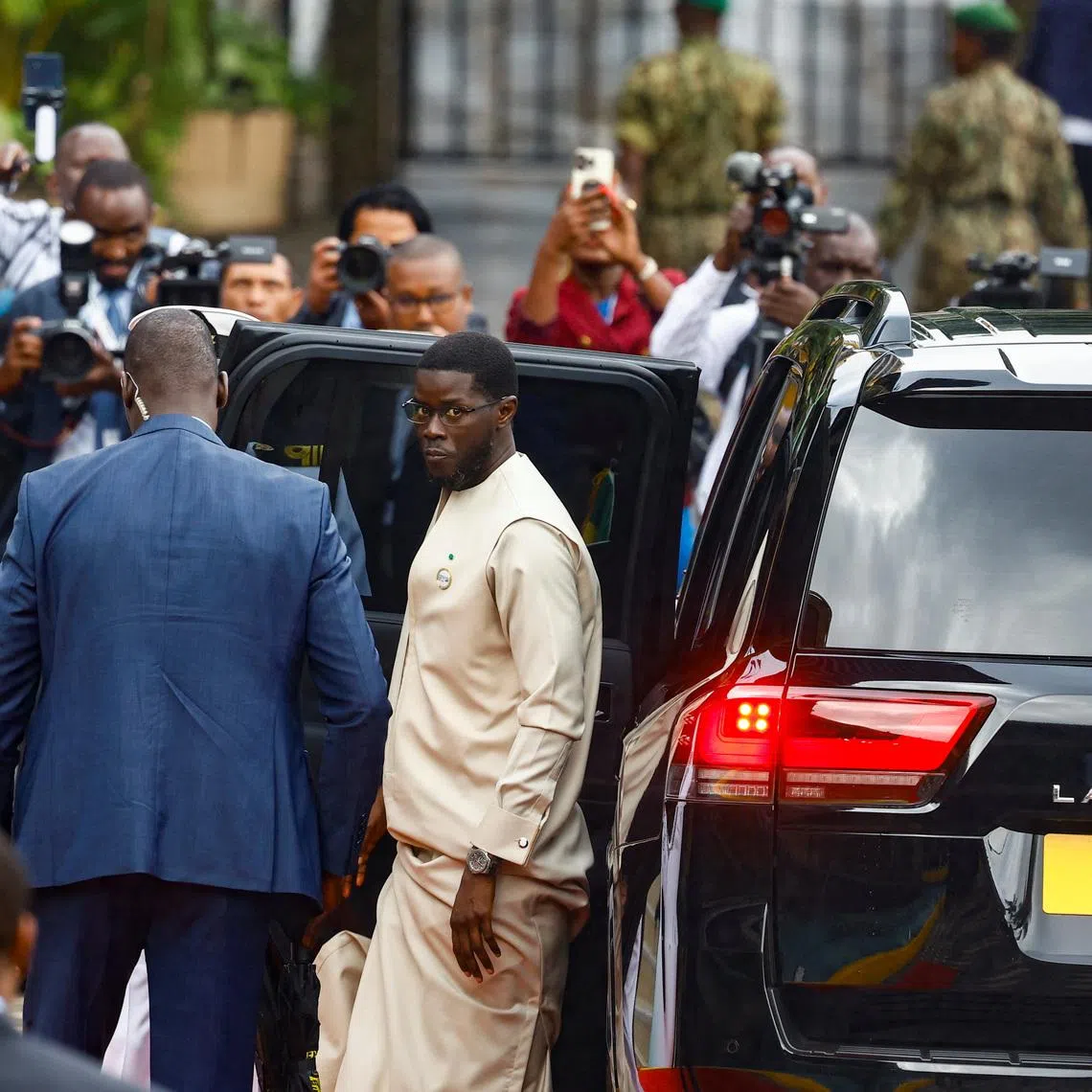 Senegal's President Bassirou Diomaye Faye arrives to attend the Africa Forward Summit 2026 at the Kenyatta International Convention Centre (KICC), in Nairobi, Kenya, May 12, 2026. REUTERS/Thomas Mukoya
