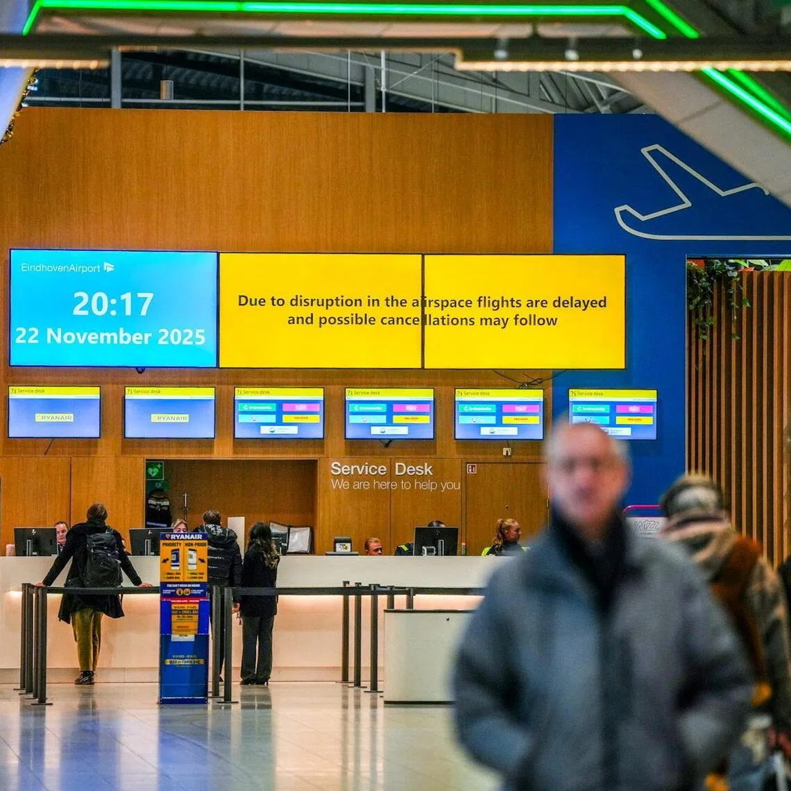 Air traffic at Eindhoven airport in the south of the Netherlands was suspended for several hours on Nov 22 evening due to multiple drone sightings.