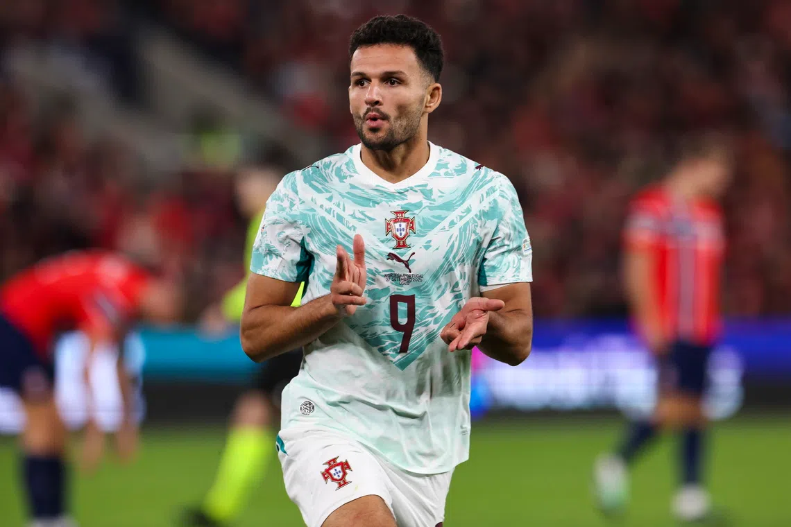 Goncalo Ramos celebrates as he helped Portugal beat Norway 2-1.