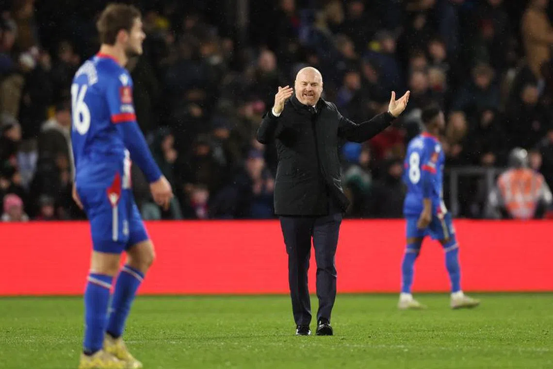 Soccer Football - FA Cup - Third Round - Crystal Palace v Everton - Selhurst Park, London, Britain - January 4, 2024 Everton manager Sean Dyche reacts after the match REUTERS/David Klein/File Photo