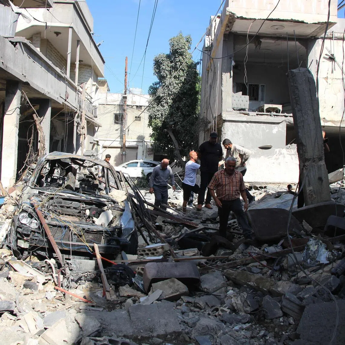 The site of an Israeli strike that hit the southern Lebanese coastal city of Tyre on June 5.