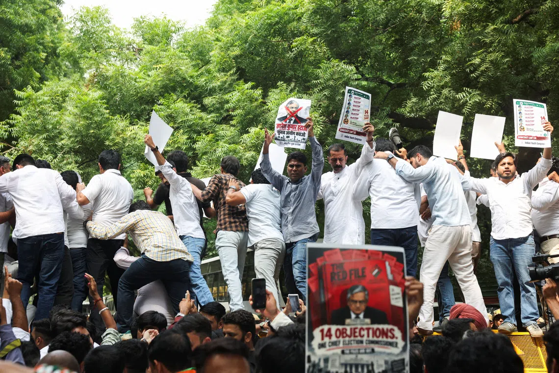 Indian police use tear gas against protesters seeking election chief's ouster