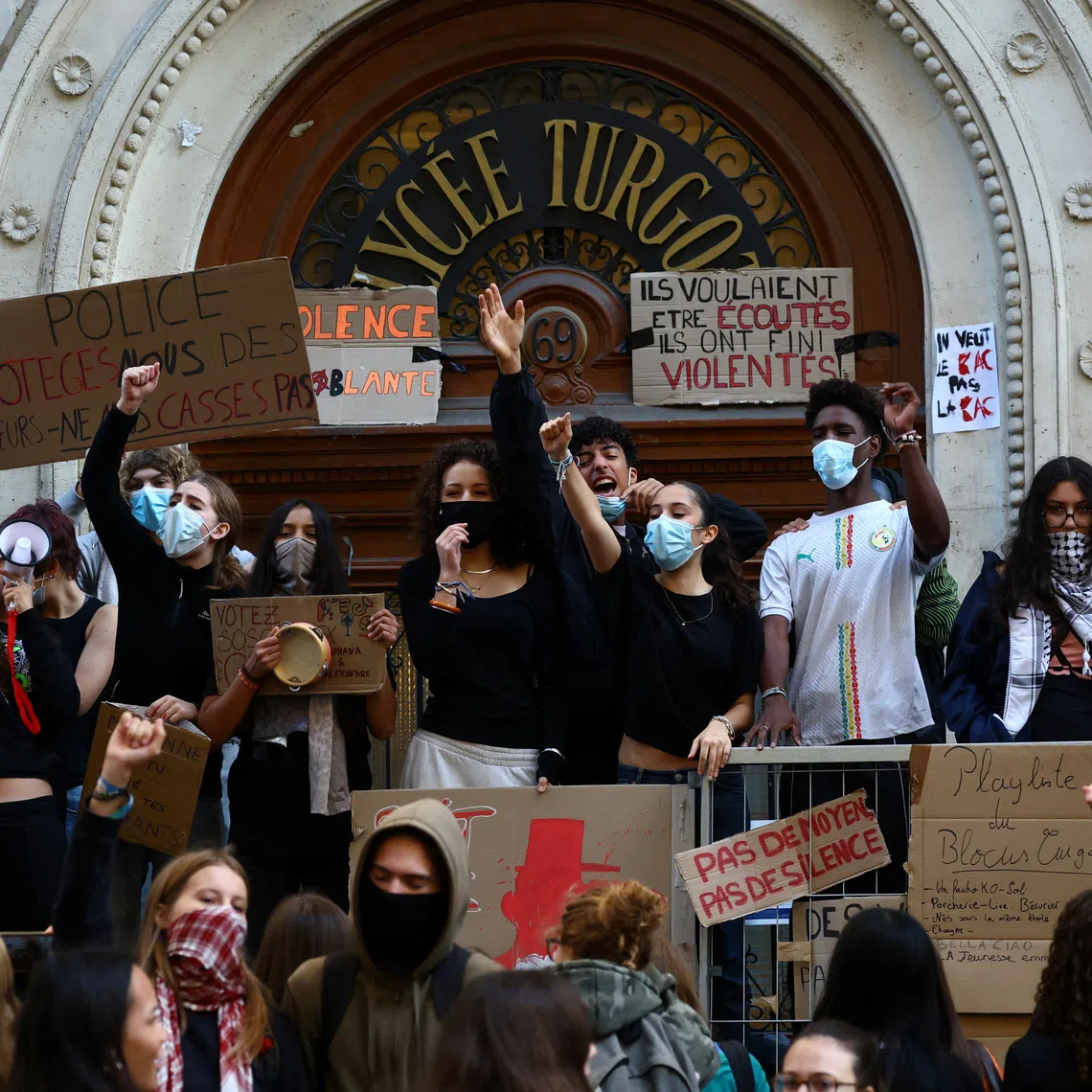 The protests began in late September at a high school in a Paris suburb over teacher shortages before spreading nationwide.