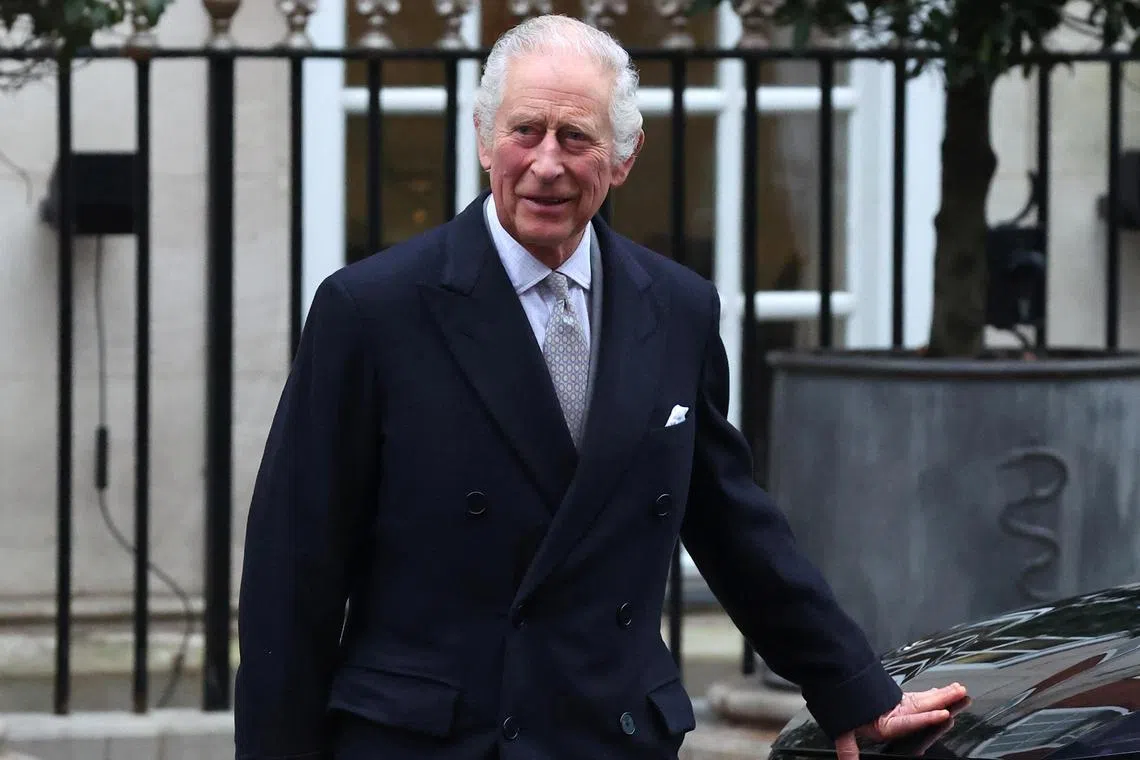 King Charles leaving the London Clinic after receiving treatment for an enlarged prostate, in London on Jan 29. 