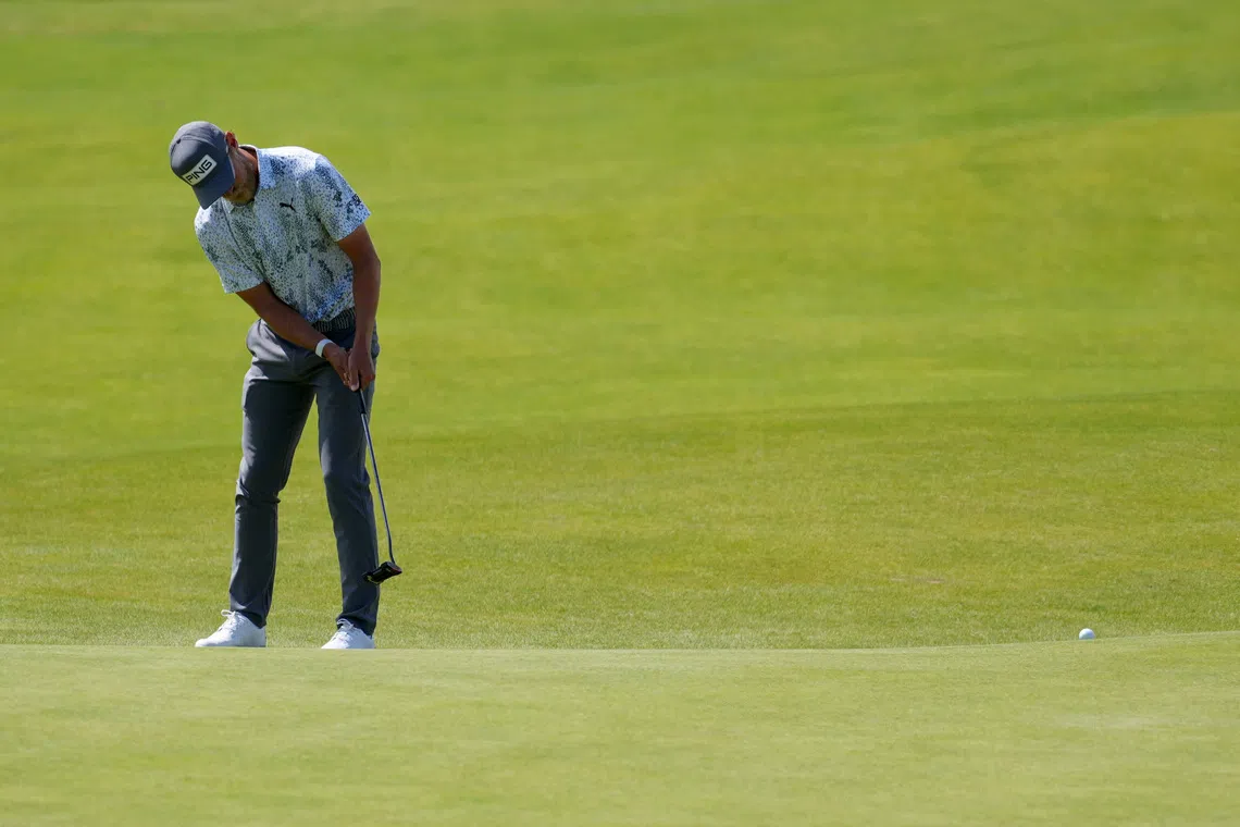 Golf - The 153rd Open Championship - Royal Portrush Golf Club, Portrush, Northern Ireland, Britain - July 20, 2025 Norway's Kristoffer Reitan putts on the 2nd green during the final round REUTERS/Maja Smiejkowska