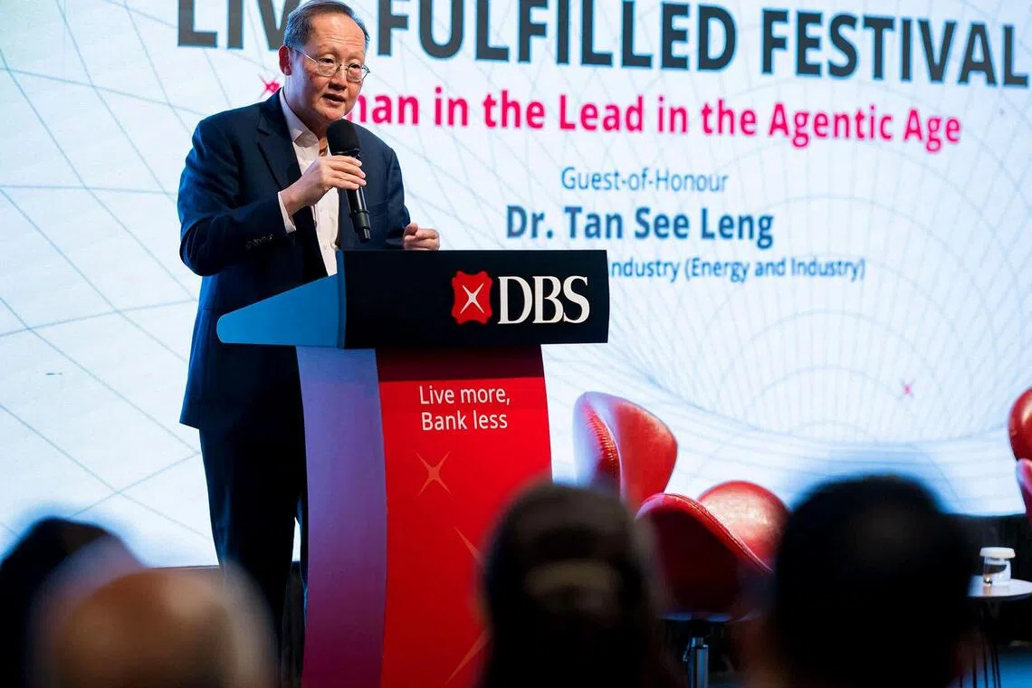 bizdbs - Minister for Trade and Industry (Energy and Industry) Tan See Leng giving the opening address at DBS’ Live Fulfilled Festival 2026.

Credit: DBS