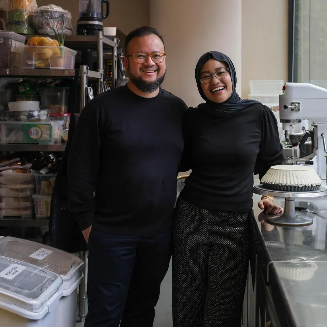 Husband and wife co-owners of Big Mouth Bakehouse, Mr Ashraf Alami (left) and Ms Nursyazanna Syaira Md Suhimi.