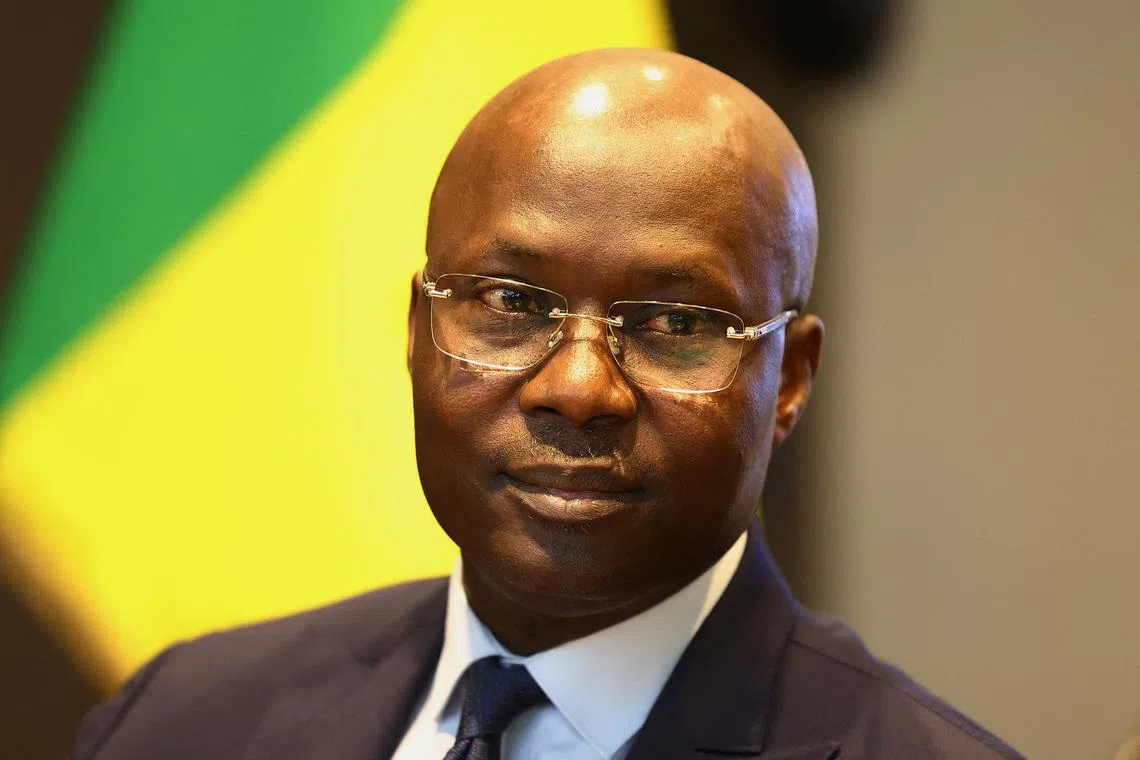 Soccer Football - Senegal lawyers give press conference on AFCON appeal case - The Court of Arbitration for Sport, Paris, France - March 26, 2026 Abdoulaye Fall, president of Senegalese football federation during the press conference REUTERS/Abdul Saboor