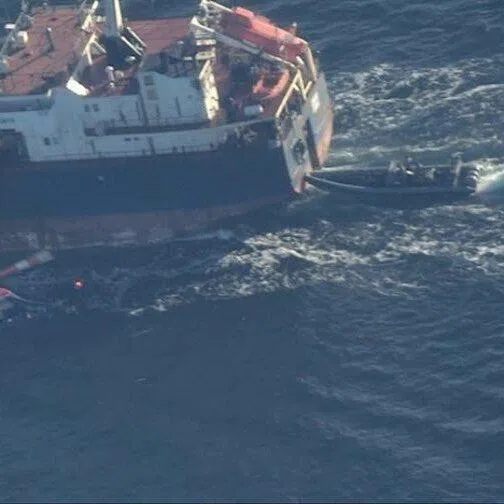 A photo of the vessel's capture, posted online by Swedish Minister for Civil Defence Carol-Oskar Bohlin.