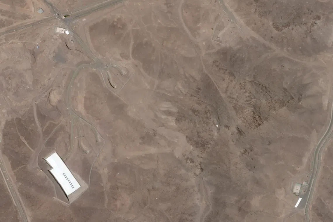 FILE PHOTO: Satellite image over Fordow, before the U.S. struck the underground nuclear facility, near Qom, Iran, June 2, 2025. 2025 Planet Labs PBC via REUTERS/ File Photo