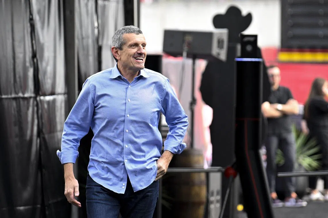 FILE PHOTO: Oct 18, 2024; Austin, Texas, USA; Guenther Steiner walks through the track entrance before practice for the 2024 US Grand Prix at Circuit of the Americas. Mandatory Credit: Jerome Miron-Imagn Images/File Photo