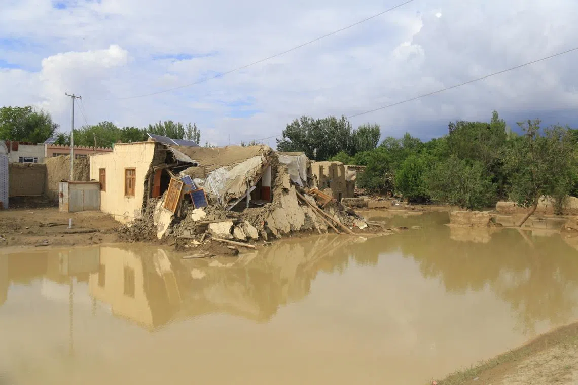 A view of the damage caused by flash floods in Logar, Afghanistan, on March 30.