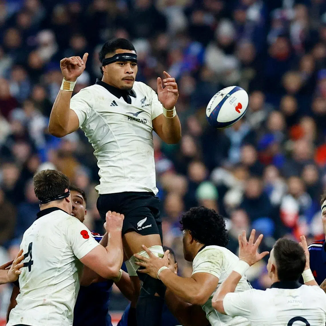 Rugby Union - Autumn Internationals - France v New Zealand - Stade de France, Saint-Denis, France - November 16, 2024 New Zealand's Tupou Vaa'i in action REUTERS/Stephanie Lecocq