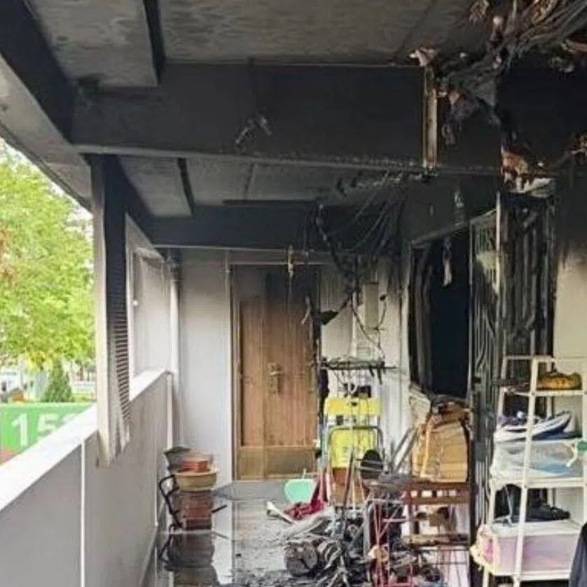 The Singapore Civil Defence Force said it was alerted to the fire at Block 153, Simei Street 1, at about 4.40pm on May 8.