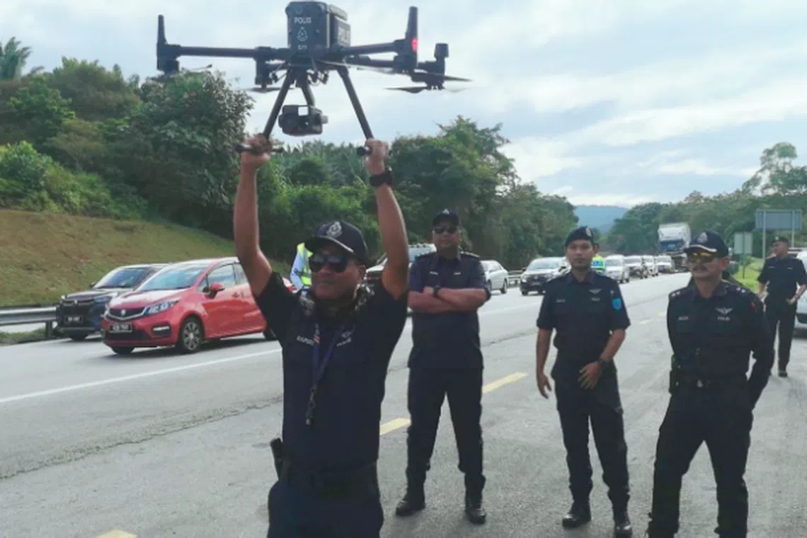 Drone squads are being mobilised to raise traffic safety.