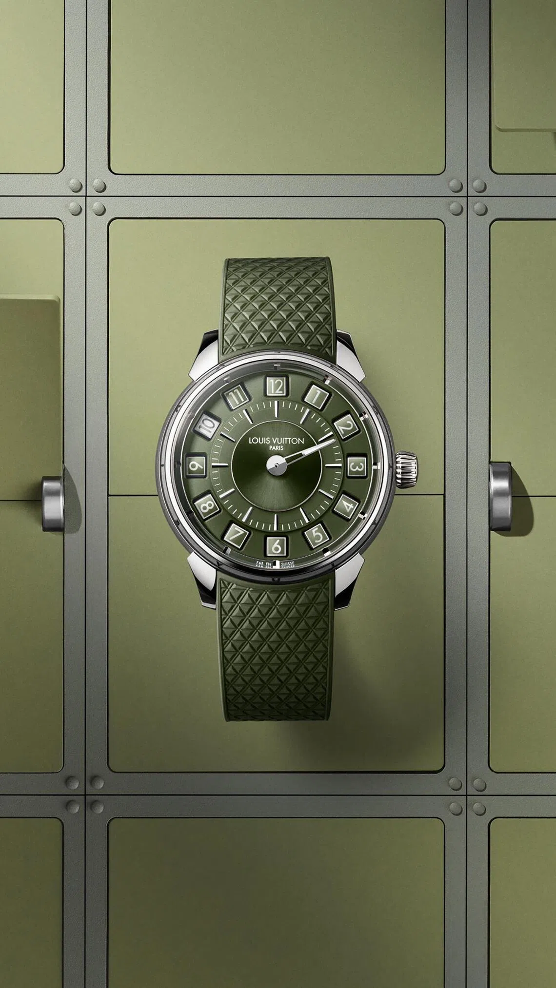 The design of the Spin Time Collection is inspired by airport departure boards.