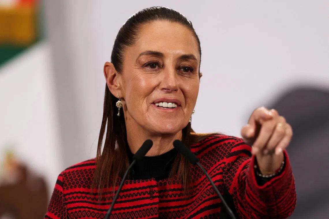 Mexico's President Claudia Sheinbaum addresses the media in her daily press conference, in Mexico City, Mexico March 30, 2026. REUTERS/Quetzalli Nicte-Ha