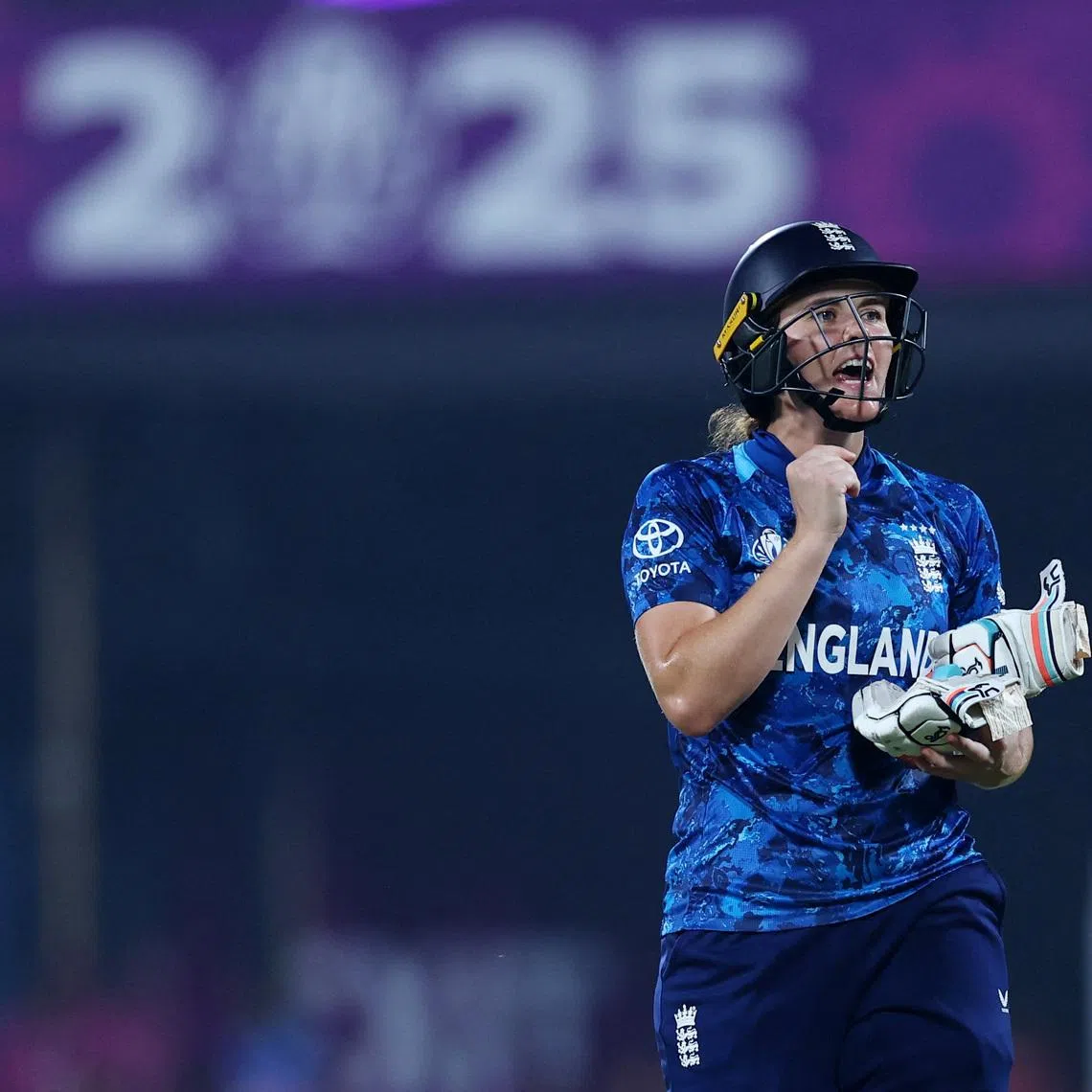 FILE PHOTO: Cricket - ICC Women's World Cup - Semi Final - England v South Africa - Barsapara Cricket Stadium, Guwahati, India - October 29, 2025 England's Nat Sciver-Brunt during the match REUTERS/Anushree Fadnavis/ File Photo