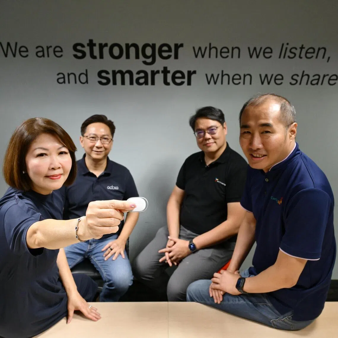 (From left) Veteran lawyer Peggy Yee, Actxa CEO Marcus Soo, Activate Interactive CEO Joel Chin and CaringSG CEO Edwin Tan.