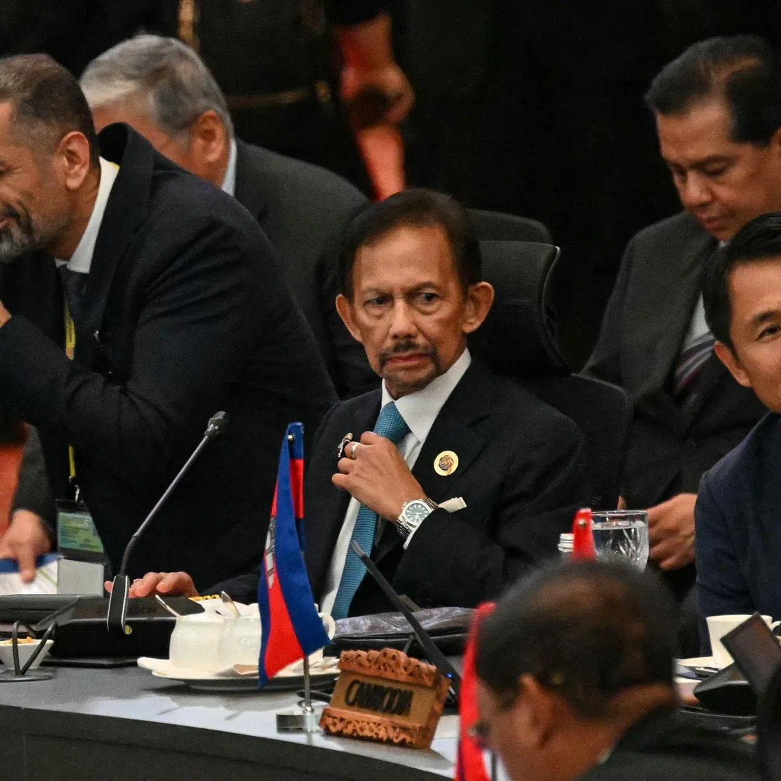 Brunei’s Sultan Hassanal Bolkiah (centre) was admitted to the National Heart Institute in Kuala Lumpur on May 27, 2025, due to fatigue.