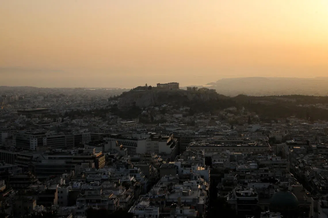 FILE PHOTO: The Parthenon temple is seen atop the Acropolis, in Athens, Greece, October 24, 2022. REUTERS/Costas Baltas/File Photo