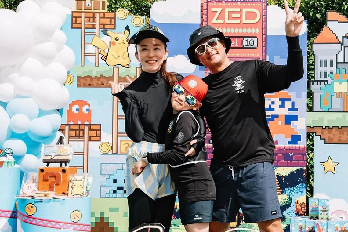 Fann Wong and Christopher Lee hold a pirate-themed birthday party at Downtown East for their son Zed, who turns 10 on National Day.