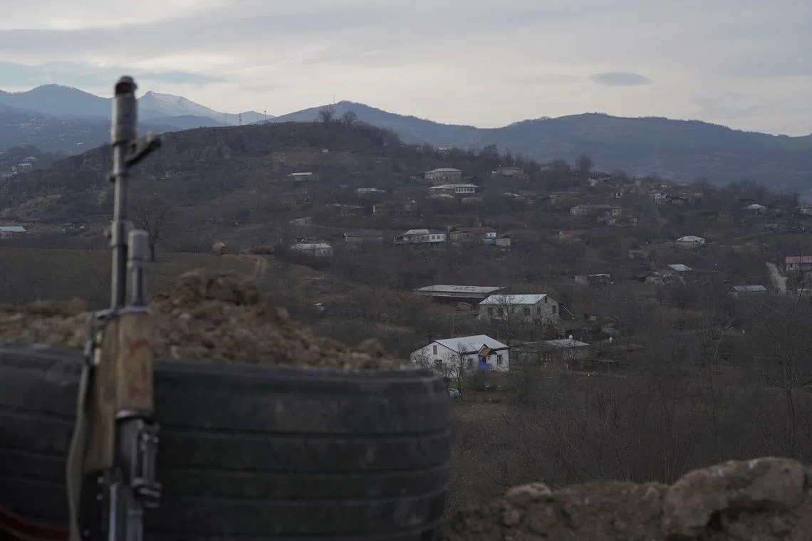 This file photo shows the village of Taghavard in the region of Nagorno-Karabakh, on Jan 16, 2021. Following the military conflict over Nagorno-Karabakh and a further signing of a ceasefire deal, the village was divided between the two sides. 