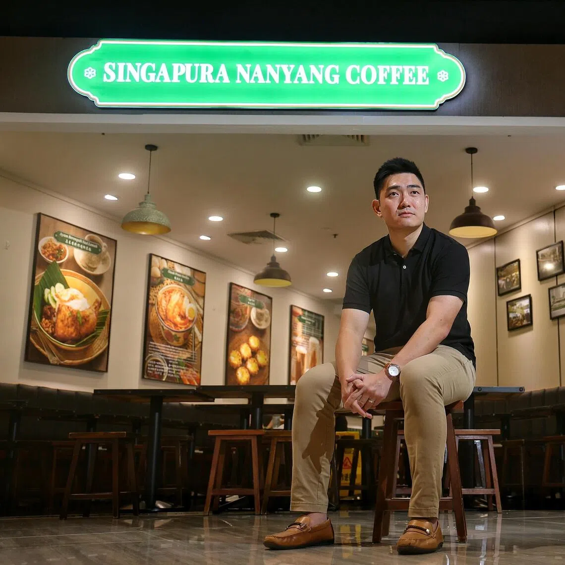 Singapura Nanyang Coffee founder Fong Jun Jie, 39, at his Marina Square outlet on Sept 9, 2026.