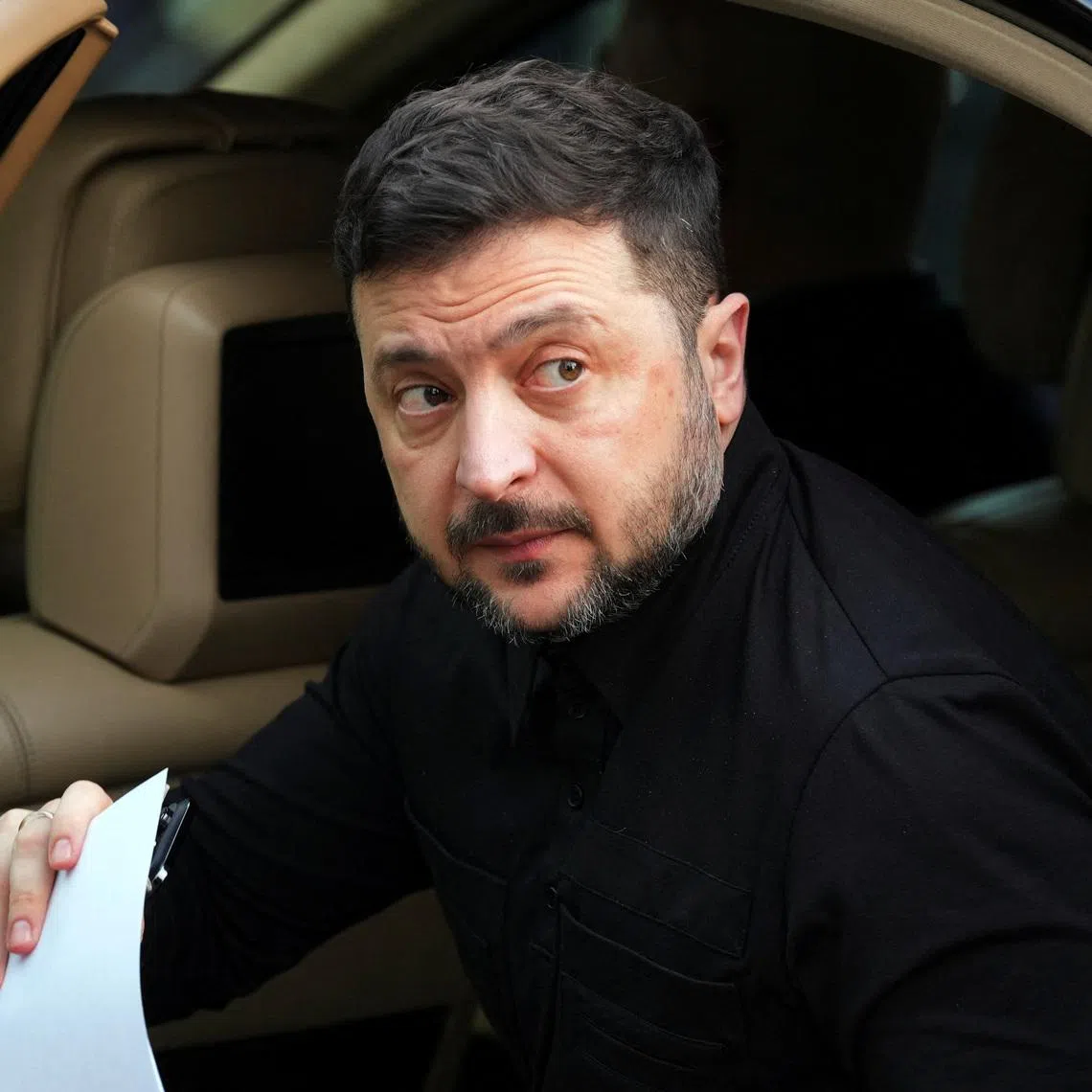 Ukraine's President Volodymyr Zelenskyy arrives at the presidential palace in Nicosia, Cyprus, Wednesday, Jan. 7, 2026.  Petros Karadjias/Pool via REUTERS