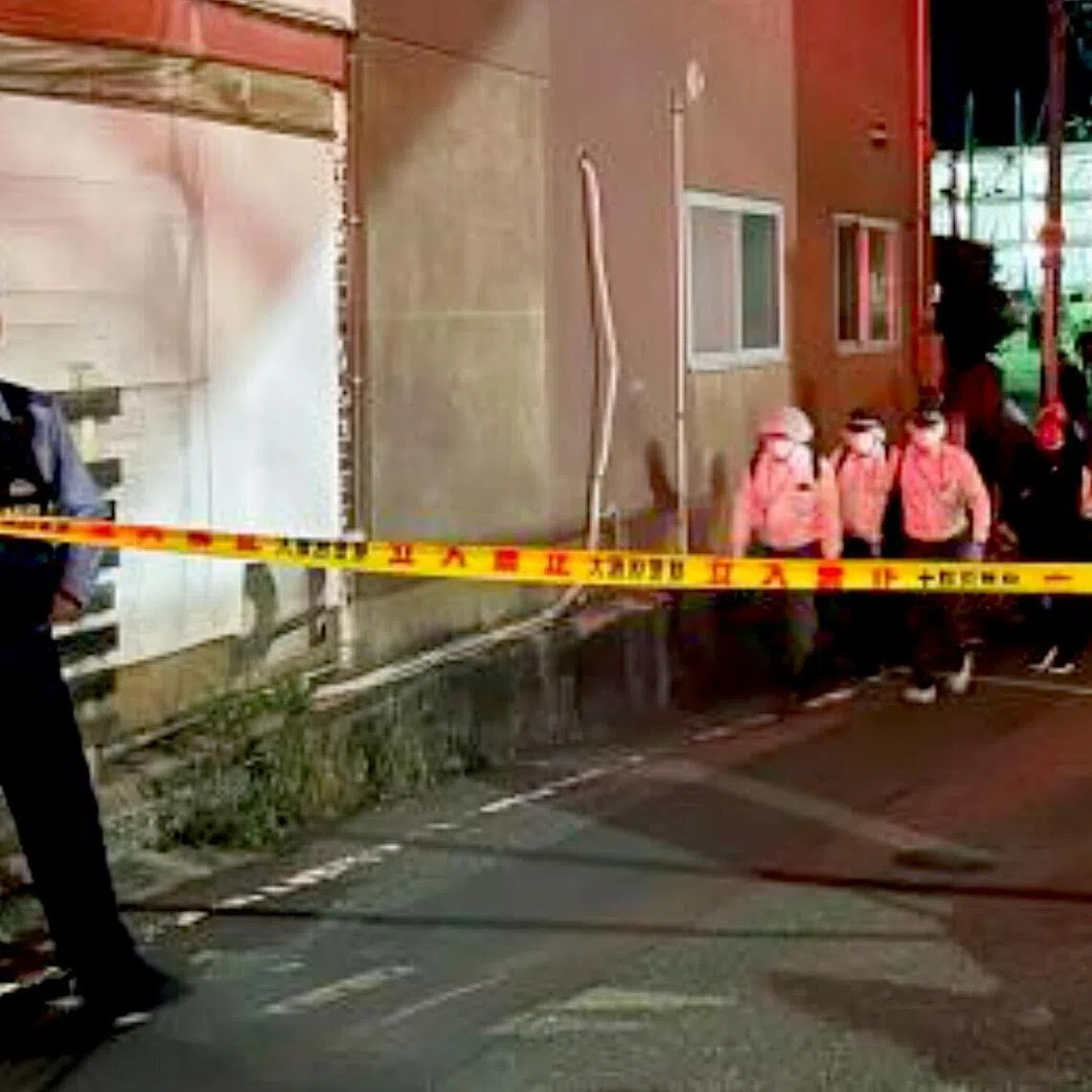 Japanese police said the man was hit by a bullet and taken to a hospital where he was confirmed dead.