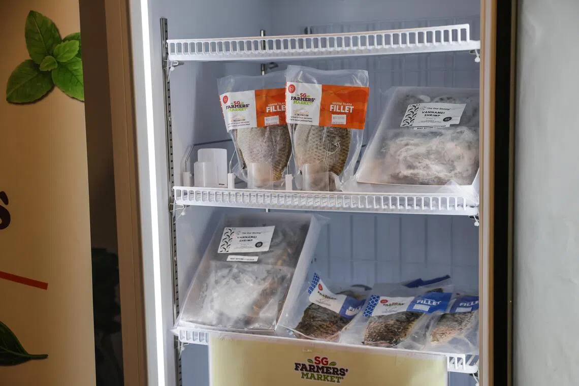 The frozen vending machine stocked with local seafood was unveiled at NCS Hub on Oct 28.