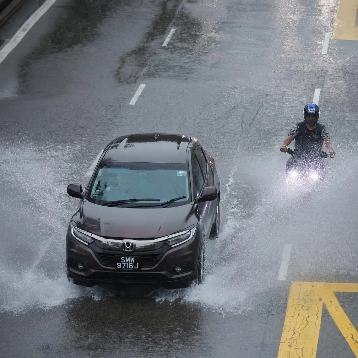 PUB advised the public to avoid two roads in Jurong West and a KPE slip road in the east.