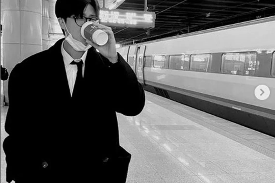 RM is known to be an avid art collector who often shares photos of himself travelling by train to visit galleries..