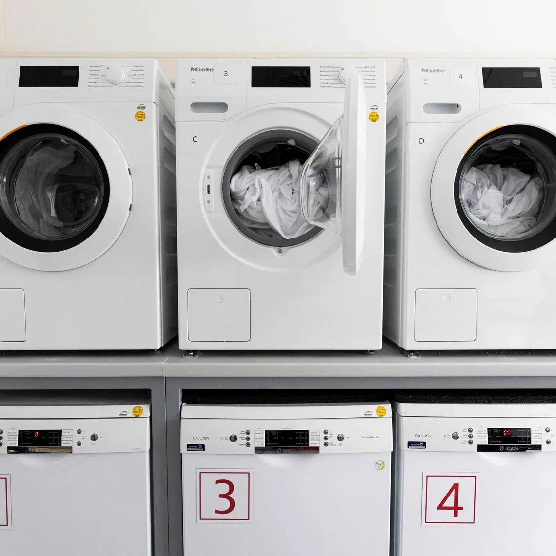 The man's son, two, died by suffocation after falling int oa washing machine.