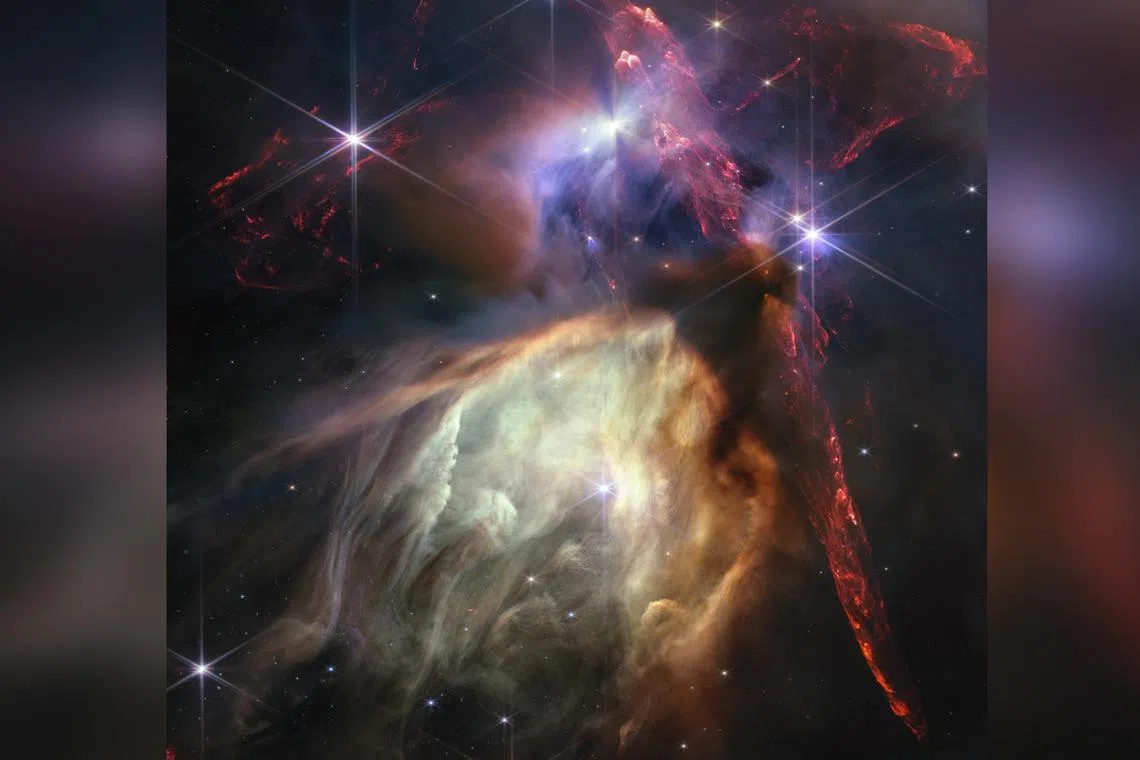 Rho Ophiuchi is only about a million years old, a blink of the eye in cosmic time.