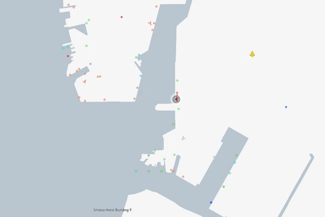 Pearl Kenzo’s crew are assisting in investigations while the ship remains docked at Shidao Anchorage (pictured).
