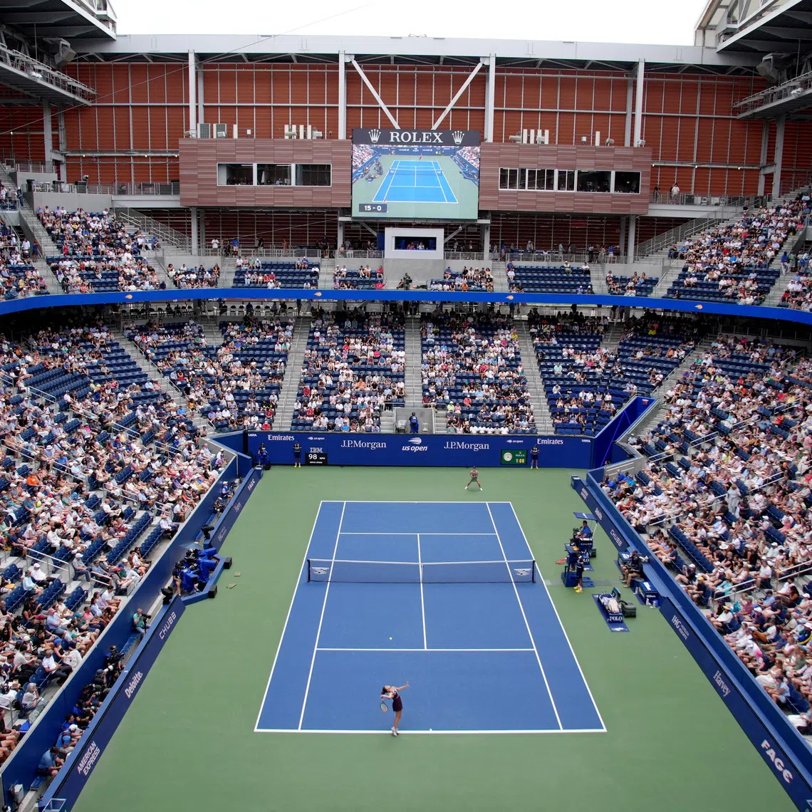 Tennis - U.S. Open - Flushing Meadows, New York, United States - August 30, 2026 General view during the first round match between Slovenia's Veronika Erjavec and Italy's Jasmine Paolini REUTERS/Eduardo Munoz