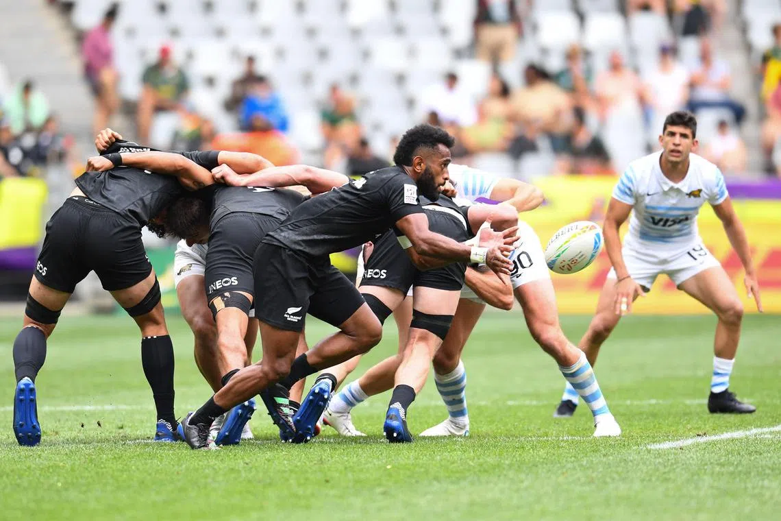 File photo of the HSBC World Rugby Sevens Series 2023 match between New Zealand and Argentina in December 2022.