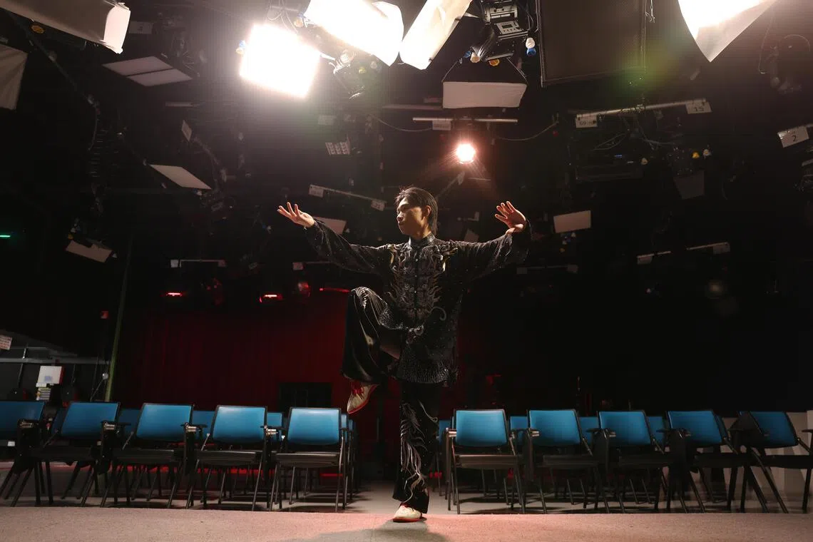 Singapore wushu athlete Tay Yu Xuan finds similar artistic freedom between Chinese martial arts and cinematography, where he can use movements or images to express himself.