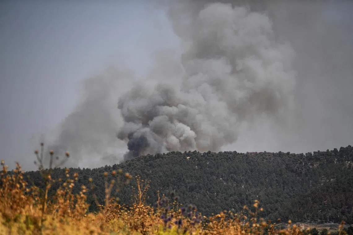 Smoke is seen following over border attacks from Lebanon, amid ongoing cross-border hostilities between Hezbollah and Israeli forces, close the Israeli border with Lebanon, on its Israel side, June 13, 2024. REUTERS/Gil Eliyahu      ISRAEL OUT. NO COMMERCIAL OR EDITORIAL SALES IN ISRAEL