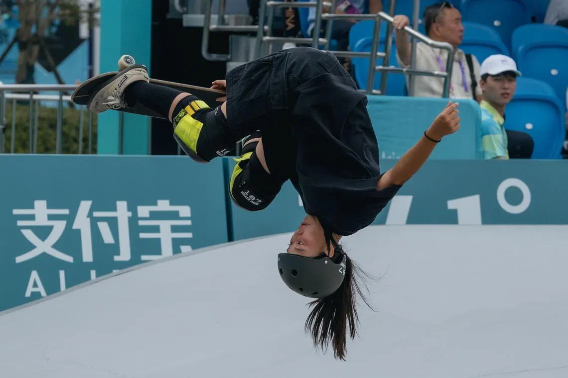 The performance of the likes of gold-medal winning skateboarder Hinano Kusaki is a source of optimism for Japan, said A


of Japan in action during the Women's Park Final in Skateboarding during the 19th Asian Games Hangzhou 2022, in Hangzhou, China, 25 September 2023.  EPA-EFE/ALEX PLAVEVSKI