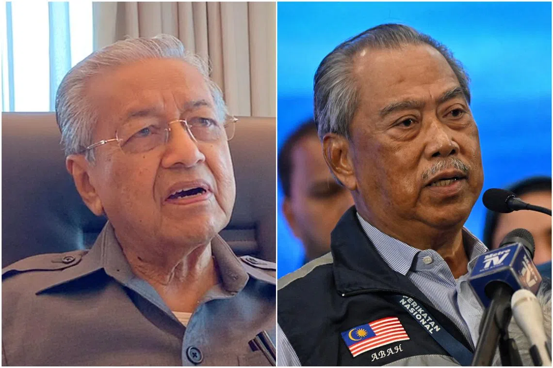 Dr Mahathir Mohamad (left) said he does not mind working with Bersatu president Muhyiddin Yassin for the sake of the Malays.
