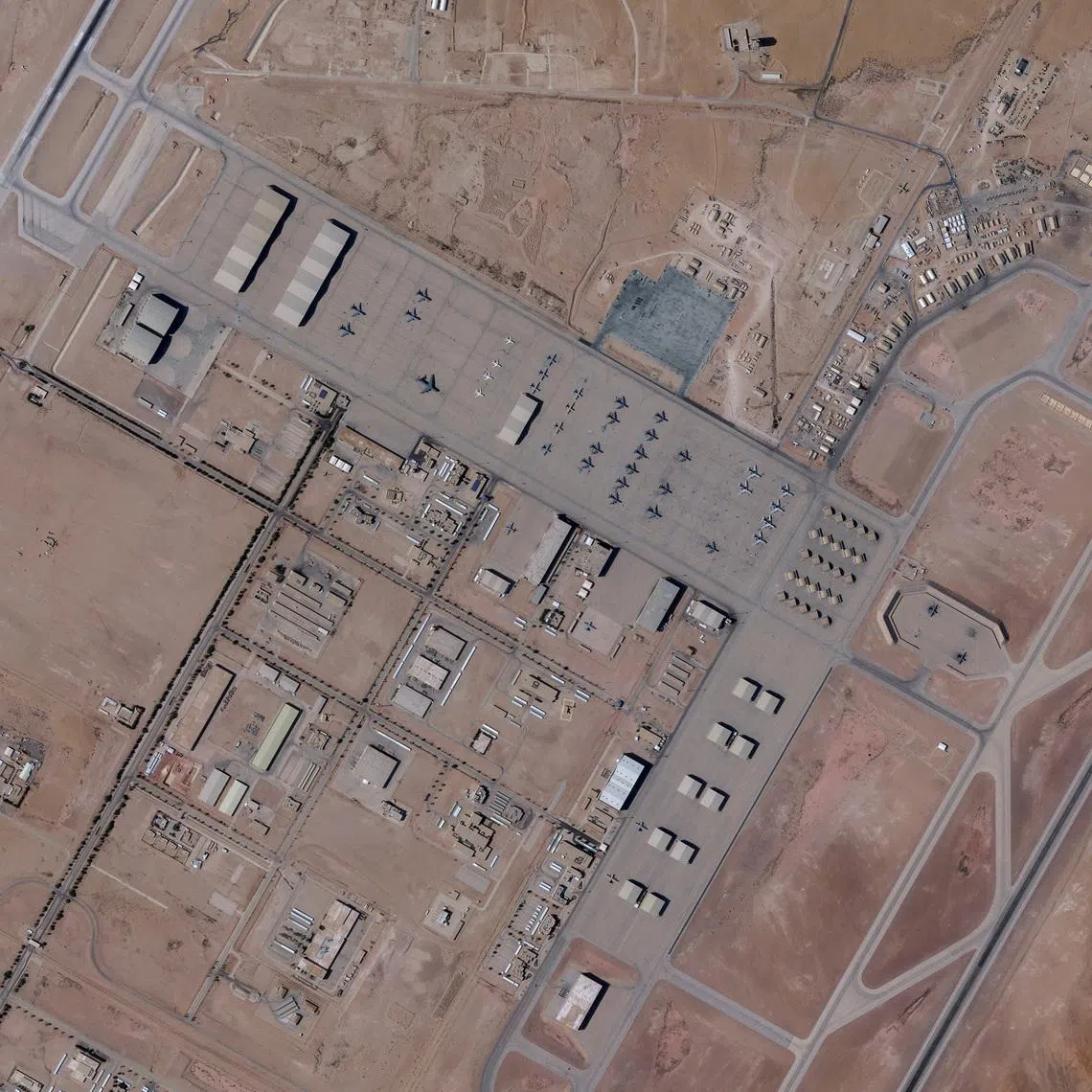 A satellite image shows planes at Prince Sultan Air Base in Saudi Arabia February 21, 2026. 2026 Planet Labs PBC/Handout via REUTERS    THIS IMAGE HAS BEEN SUPPLIED BY A THIRD PARTY MANDATORY CREDIT