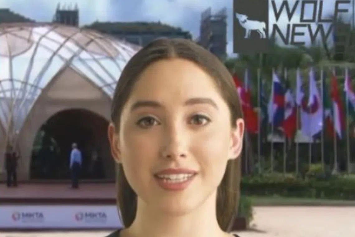 The fake anchors for a fictious news outlet called Wolf News are AI-generated deepfakes, said US-based research firm Graphika.