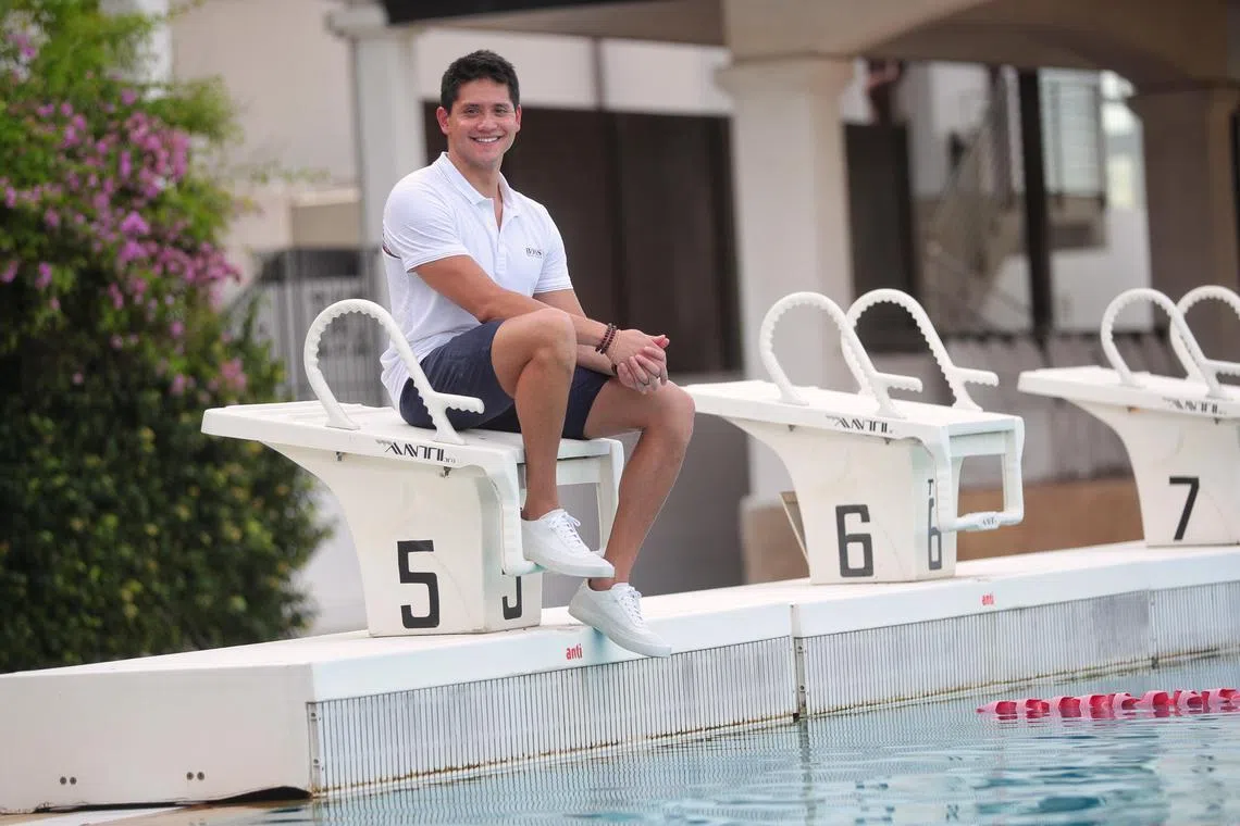 Singapore's Olympic gold medallist Joseph Schooling at Tanah Merah Country Club in April 2022. 