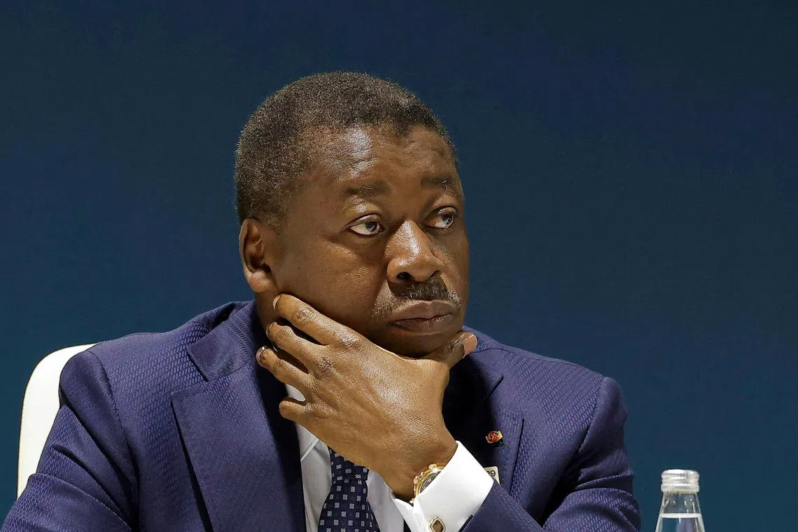 FILE PHOTO: Togo's President Faure Essozimna Gnassingbe attends a session during the United Nations climate change conference COP29, in Baku, Azerbaijan November 13, 2024. REUTERS/Maxim Shemetov/File Photo