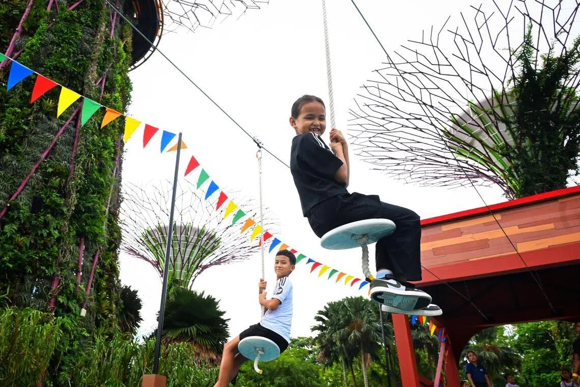 The Hundred Acre Glide zipline features two 16m-long parallel lines.